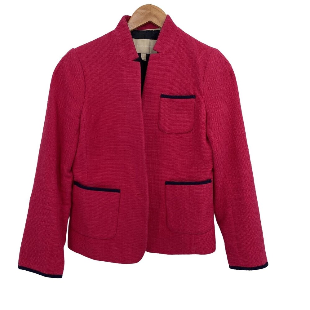 Banana Republic Womens Maui Rose Cotton Long Sleeve One Button Blazer Size 6